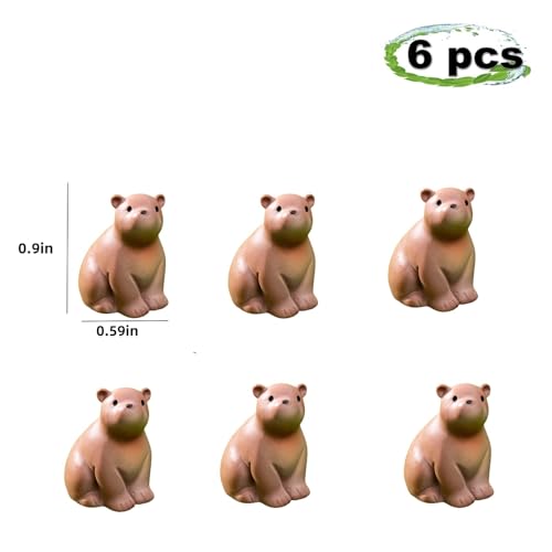 6-Piece Magnetic Brown Bear Door Hinge Decorative Toppers
