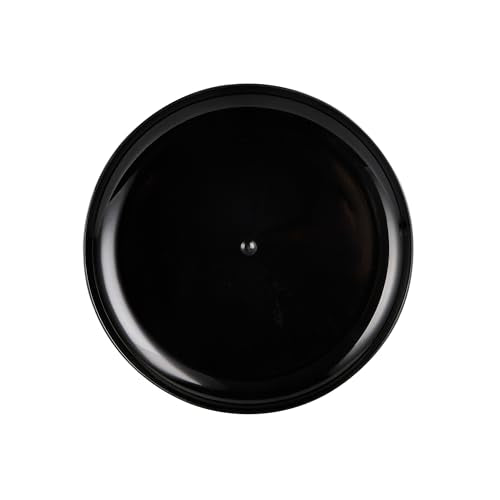 Restaurantware 7 x 7 Inch Party Plates 100 Disposable Plastic Dessert Plates - Round Heavy-Duty Black Plastic Salad Plates Serve Sides Or Appetizers For Weddings Or Catering