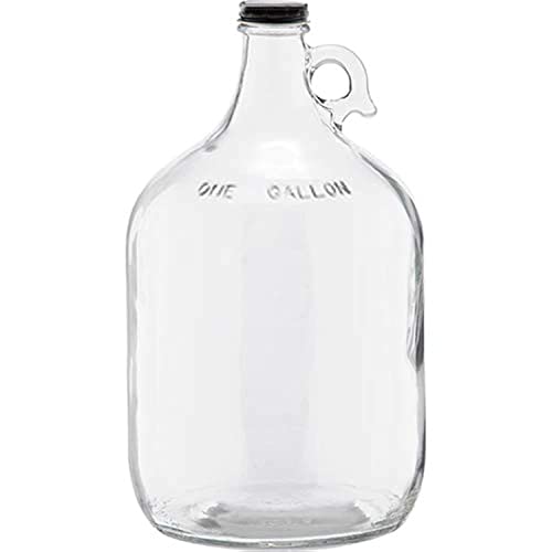 1 Gallon Glass Jug with 6 Pack 16oz Amber Flip-Top Beverage Growlers