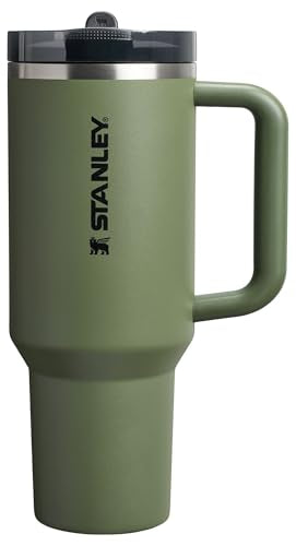 40 oz Insulated Stainless Steel Travel Tumbler with Flip Straw & Handle