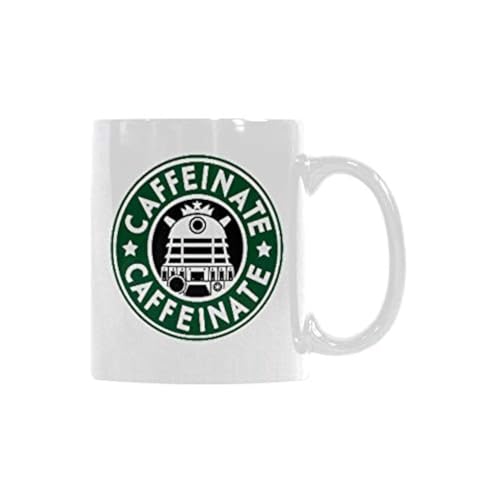 Caffeinate Ceramic Coffee Mug 11oz – White Tea & Coffee Cup