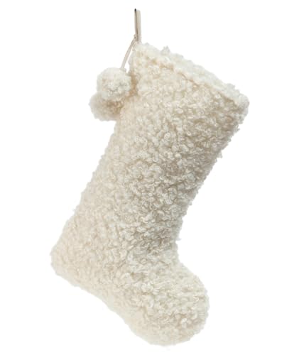 White Plush Christmas Stockings Faux Fur Large Holiday Hanging Stockings - E-FirstFeeling