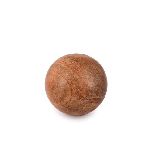 Acacia Wood Decorative Balls Set of 3 - 3-Inch Wooden Spheres for Bowls