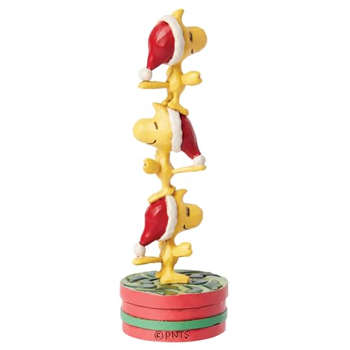 Enesco Peanuts Jim Shore Woodstock Stack Mini Figurine, 4.13in Handcrafted Resin