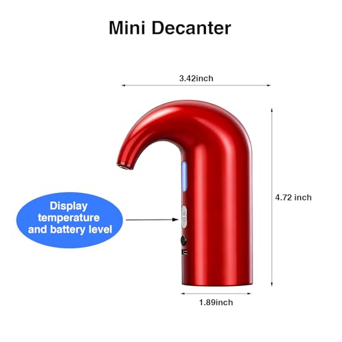 Yoocylii Burgundy Electric Wine Aerator Dispenser – 200ml Auto Pour with LED Display