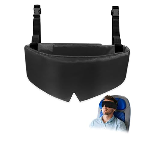 Travel Pillow Set with Head Strap & Silk Eye Mask for Comfort