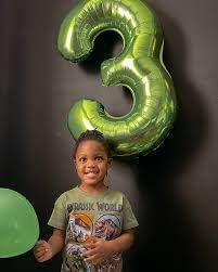Number 3 Balloon - 40 Inch Light Green Birthday Decoration for Kids & Women’s Parties