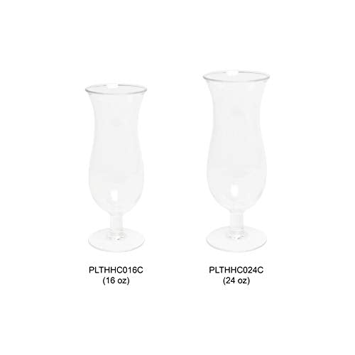 16 oz Clear Polycarbonate Hurricane Glass - Shatter-Resistant Cocktail Mug