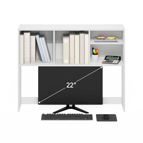 4-Shelf Desktop Hutch and Desk Organizer for Office Storage, White