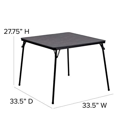 5-Piece Folding Card Table and Chair Set - Portable Event Seating, Black