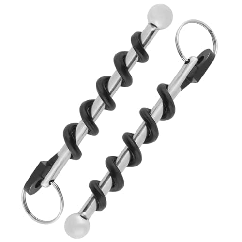 Set of 2 TSA-Approved Travel Waiters Corkscrew Wine Openers - Portable Red Wine Bottle Openers with Keychain, Stainless Steel, Compact & Lightweight