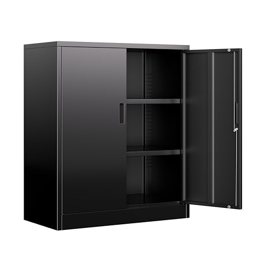 Metal Garage Storage Cabinet, 36-Inch Locking Utility Cabinet with Shelves