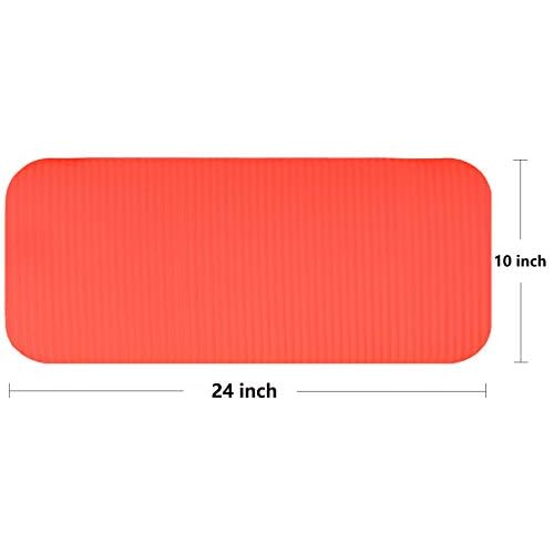 Fitvids All Purpose 1/2-Inch Extra Thick High Density Anti-Tear Exercise Yoga Mat and Knee Pad with Carrying Strap, Multiple Colors