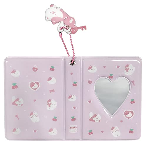 3-Inch Mini Heart Hollow Photo Card Binder, 40-Pocket Collectible Album