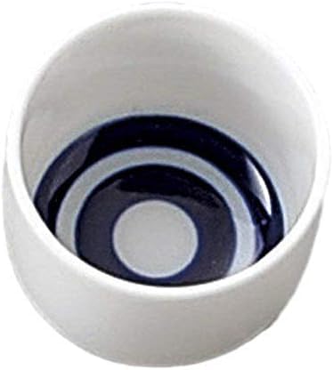 J-Pure Hitomi Japanese Mino Ware Sake Cups Set of 4 Blue & White - 1.18oz, Microwave & Dishwasher Safe