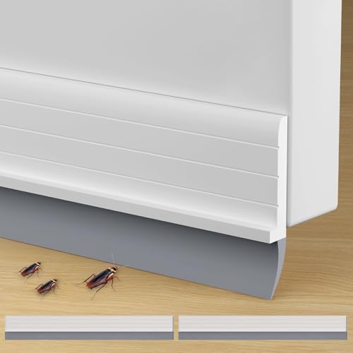 Door Draft Stopper & Door Sweep - Self-Adhesive Weather Stripping 2-Pack (72")