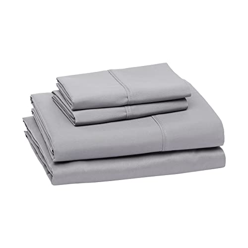 Amazon Basics Microfiber 4-Piece Bed Sheet Set, Full, Dark Gray