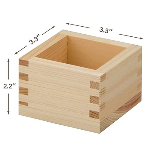 TIKUSAN Japanese Hinoki Wood Sake Cups Masu - 6.1 fl oz, Authentic Made in Japan