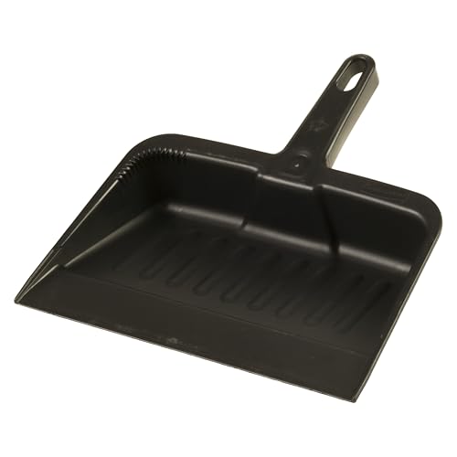 Heavy-Duty Plastic Dustpan (12.25 Inch) - Commercial & Home Cleaning, Charcoal