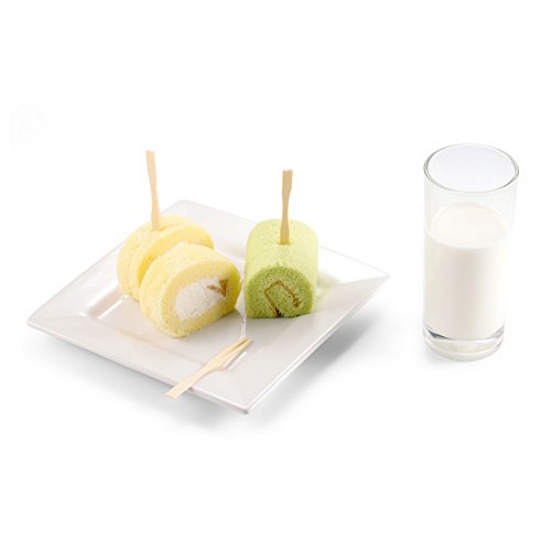 TONGYE 110 pcs Mini Bamboo Cocktail & Appetizer Forks 3.5 inch - Disposable Wooden Food Picks for Party & Charcuterie