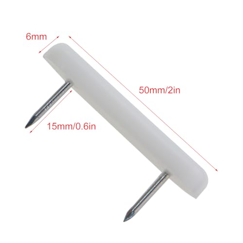 40PCS 2-Inch White Bed Skirt Pins for Upholstery and Stability