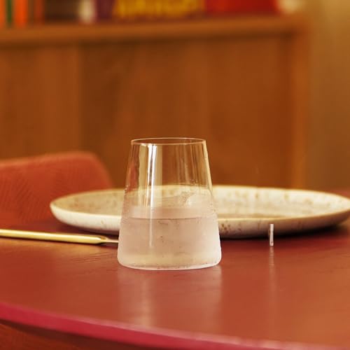 Stemless White Wine Glasses, 13.5 oz Crystal Tumblers, Set of 4