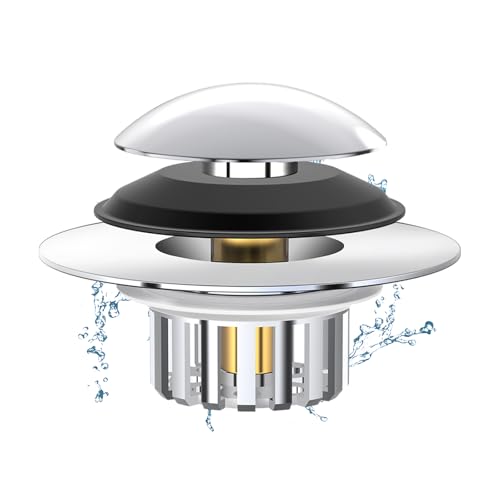 Universal 3-in-1 Bathtub Drain Stopper and Hair Catcher Filter