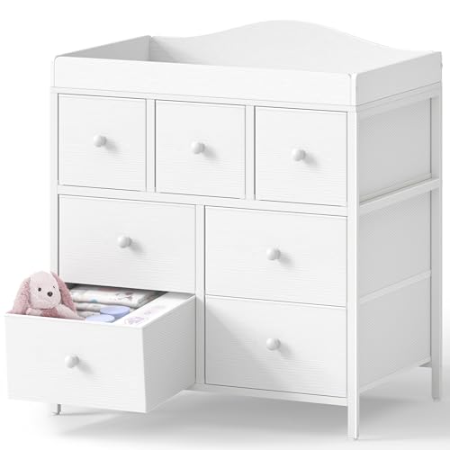7-Drawer Nursery Changing Table Dresser with Removable Changing Top