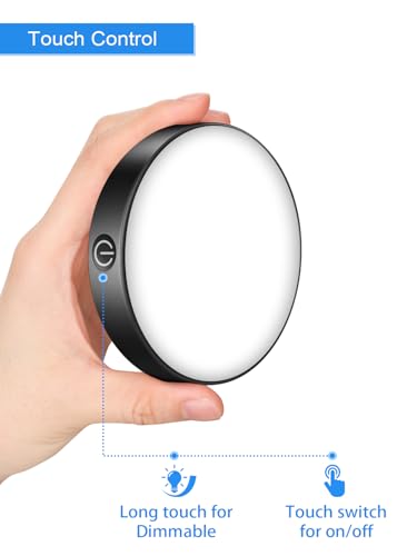 Dimmable Rechargeable LED Tap Light - Magnetic Stick-On Puck Light (2 Pack)