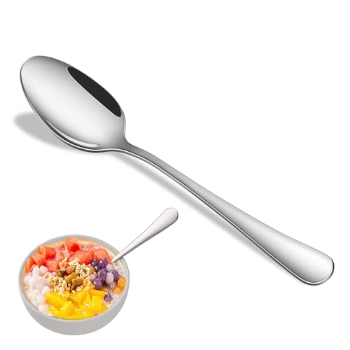 8-Piece Stainless Steel Dinner Spoon Set, 7.3-Inch Mirror Polished Spoons