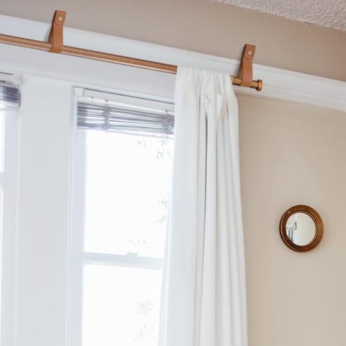 10 PCS Boho PU Leather Curtain Rod Holders – 9.8 Inch Wall Hanging Straps