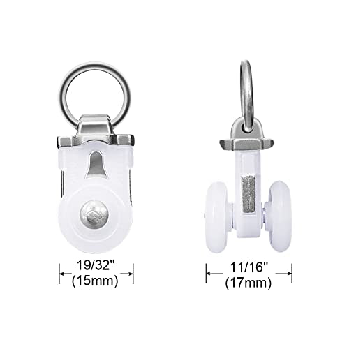 Heavy-Duty Aluminum Curtain Rail Runners - Smooth Sliding Pulleys (10 Pack)