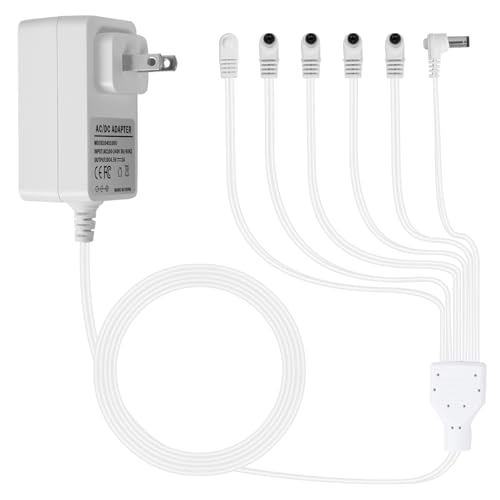 AC/DC 4.5V Power Adapter Compatible with Lemax Lighted Accessory 74707 74295 84428 94565 94566 94527 94563 94564 64517 44241 Fits for Christmas Micro Lighting Building Decoration (with 6 Output)