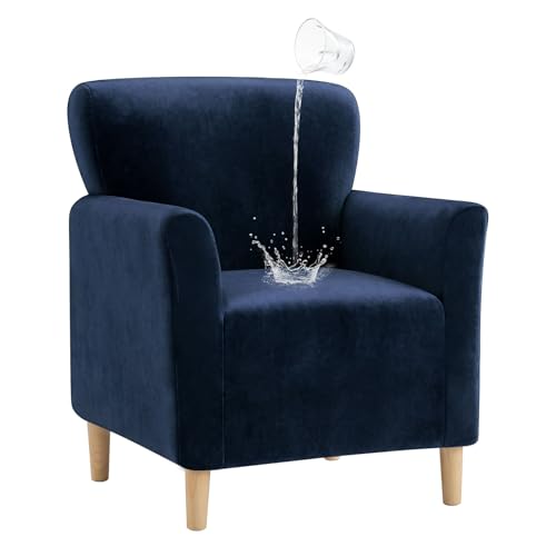 Water-Repellent Stretch Armchair Cover - Navy Blue Slipcover
