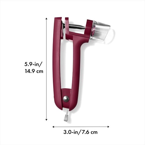 Cherry & Olive Pitter Tool with Splatter Shield & Non-Slip Grip - Beet