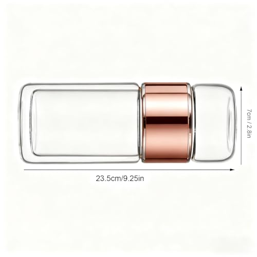 Yosoo Health Gear Rose Gold 420ml Double Layer Stainless Steel Tea Infuser Bottle – Leak Proof, Reusable Water Bottle for Office & Travel
