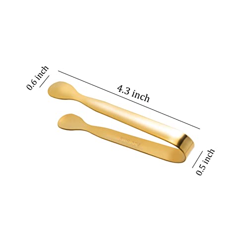 ONEINHE Gold Small Ice Tongs 8-Pack Stainless Steel Mini Sugar & Appetizer Tongs