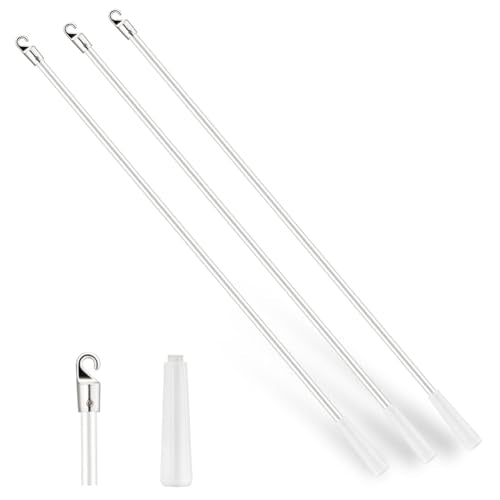 12-Inch Fiberglass Blind Wand Replacement with Hook - Set of 3