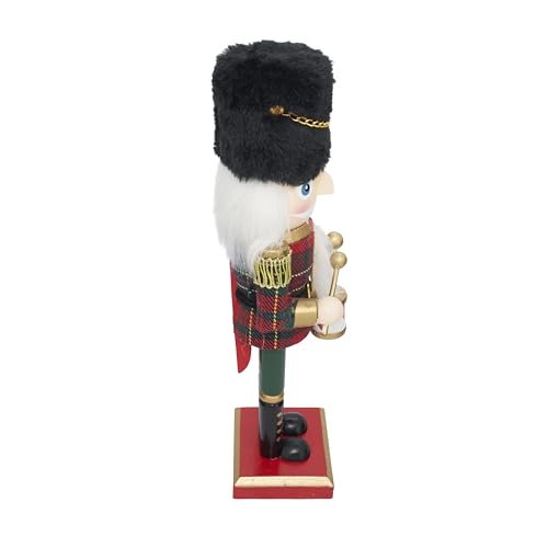 SARO LIFESTYLE Red Festive Drummer Nutcracker 10" Holiday Decor, Classic Scene
