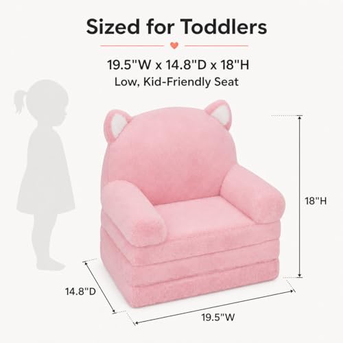 2-in-1 Foldable Toddler Couch and Floor Seat for Kids Ages 1-4