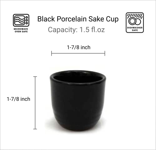 Set of 12 Japanese Porcelain Sake Cups - Small Tea & Sake Cups, Microwave & Dishwasher Safe