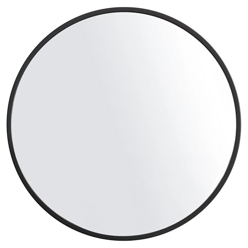 3-Piece 10-Inch Round Wall Mirror Set, Black Minimalist Circle Mirrors