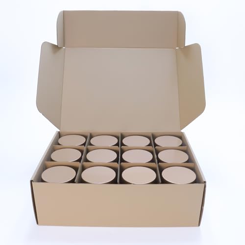 8oz Dark Gold Candle Tins - 24 Pack Metal Containers for DIY