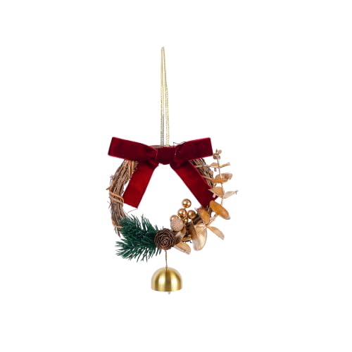 Christmas Hanging Ornaments Set with Jingle Bells and Pinecones - 3 Pieces
