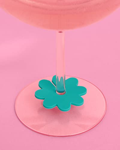 Pastel Butterfly & Flower Drink Markers Set - 16 Reusable Silicone Party Decor