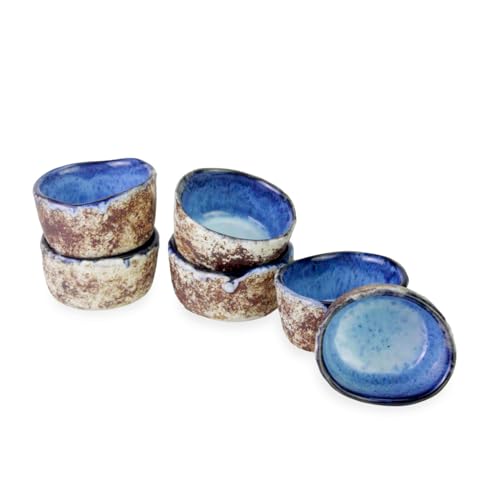 Handmade Ceramic Pinch Bowls, 1.5-Inch Spice Prep Bowls (Set of 6)