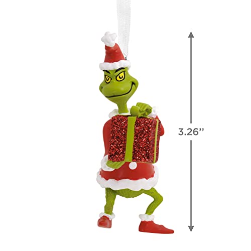 Hallmark Dr. Seuss Grinch Holding Present Christmas Tree Ornament