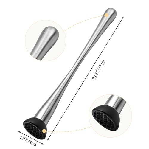 Stainless Steel Cocktail Muddler for Drinks & Fruit Crushing - Durable Bar Tool