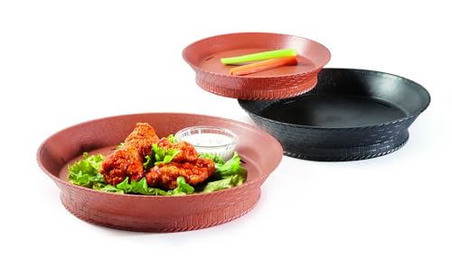 G.E.T. RB-880-TER Round Serving Basket with Base and Drainage, 10.5", Terra Cotta (Set of 12)