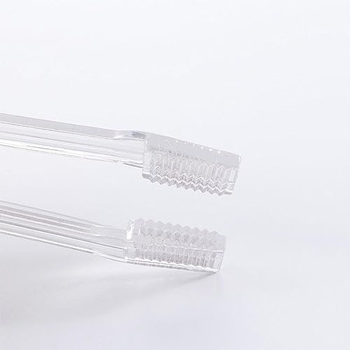 Mini Clear Plastic Ice Tongs - 3 Pack, 6.3 Inch Serving Tongs for Ice, Sugar, Desserts